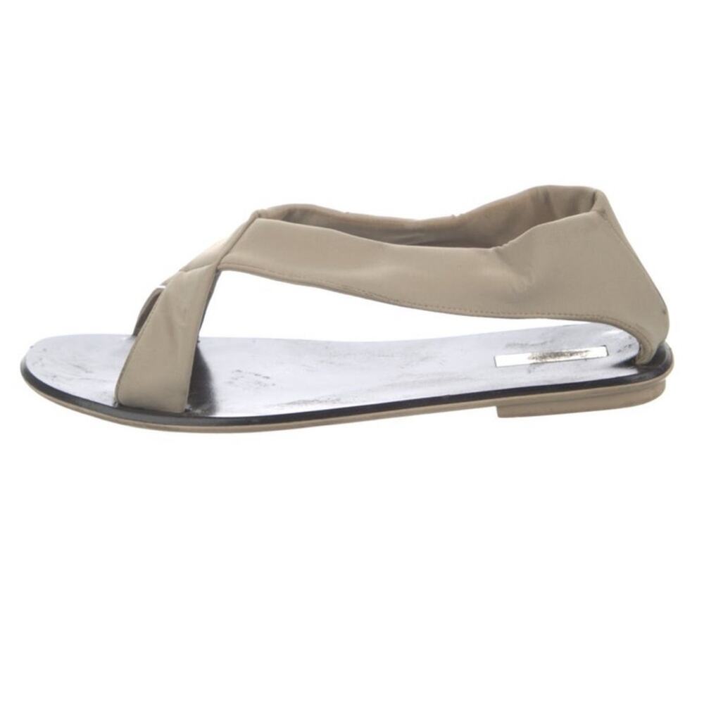 Calvin Klein Collection Womens Beige Crisscross Elastic Flat Sandals Italy - Picture 2 of 9